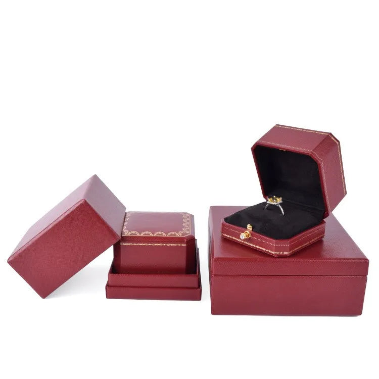 Golden Lace Octagonal Snap Button Jewelry Box Jewelry Storage Box Ring Box Bracelet Box Jewelry Packaging Box