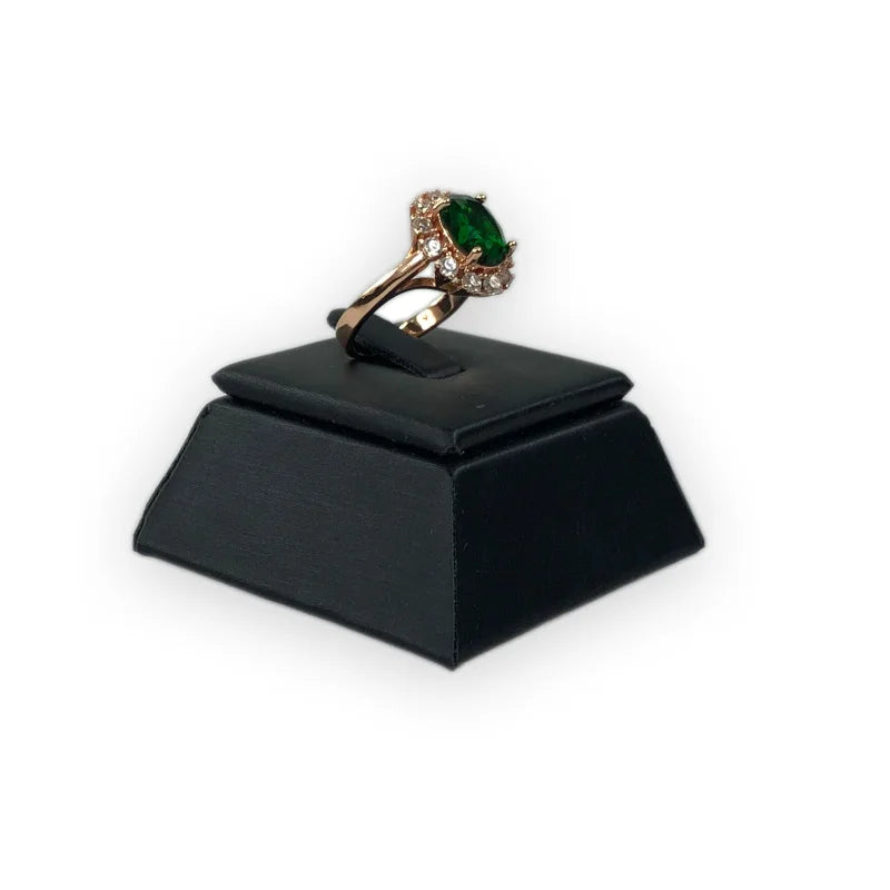 Faux PU Jewelry Counter Showcase Black Necklace Bracelet Organizer Holder Diamond Ring Earring Display Storage Stand