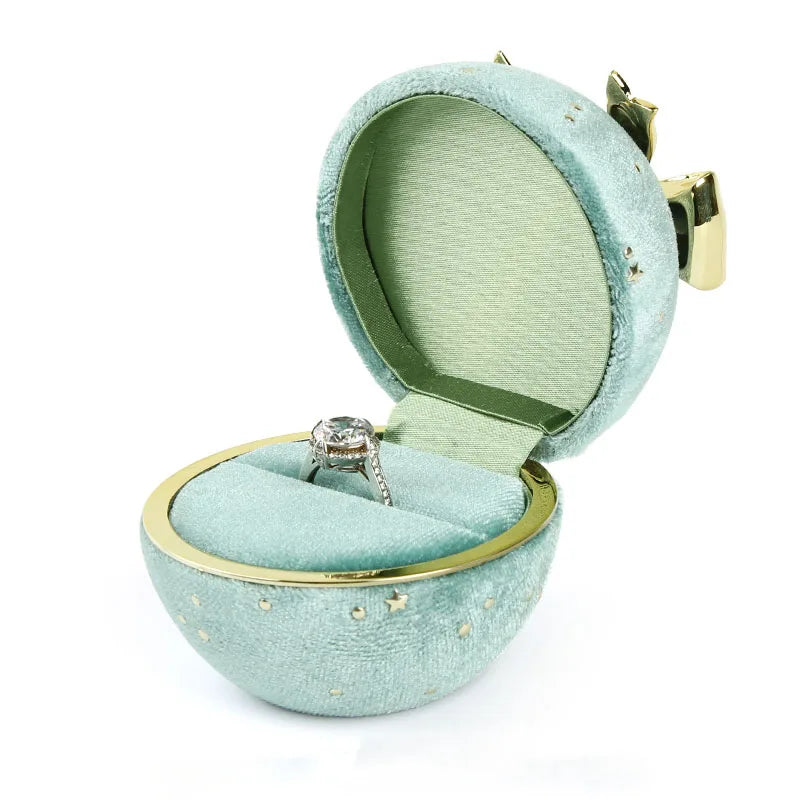Latest product Round Jewelry Box Creative Velvet Bow Ring Box Jewelry Boxes jewelry Packaging For Ring Earring Pendant Organizer