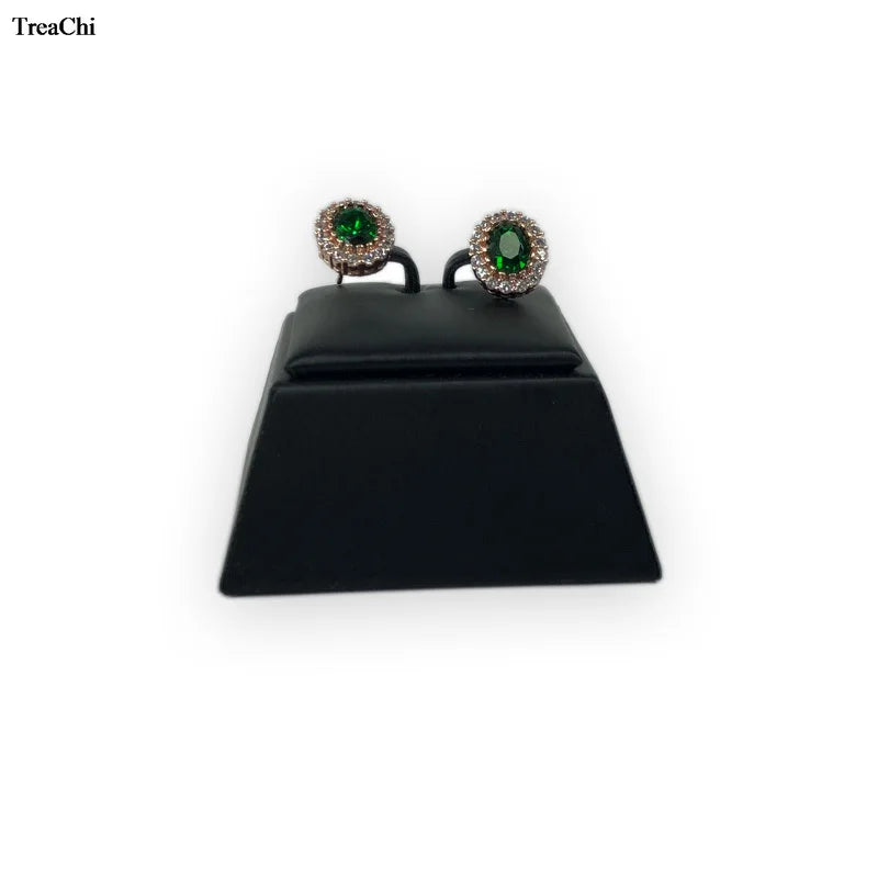 Faux PU Jewelry Counter Showcase Black Necklace Bracelet Organizer Holder Diamond Ring Earring Display Storage Stand