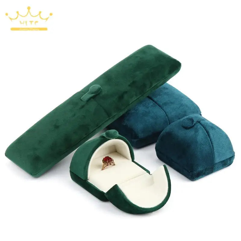 Double Open High Quality Super Soft Velvet Jewelry Box Jewelry Storage Box Necklace Ring Bracelet Gift Box