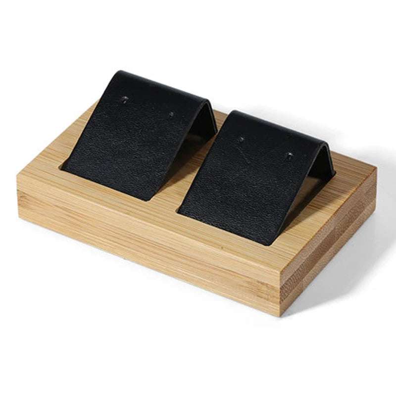 Bamboo Wood Earrings Display Bracket Jewelry Display Tray Earrings Display Shelf Jewelry Tray