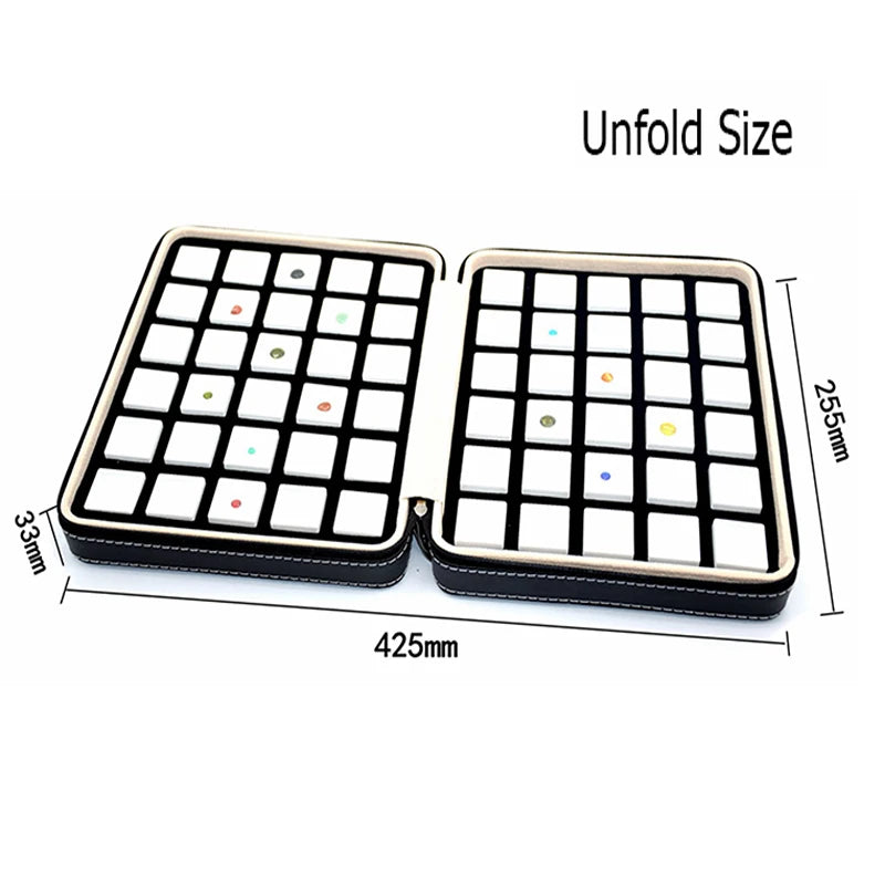 PU Leather Gem Box Insert Storage Display Portable Gemstone Travel Zip Bag Diamond Showing Box Business Jewelry Packaging