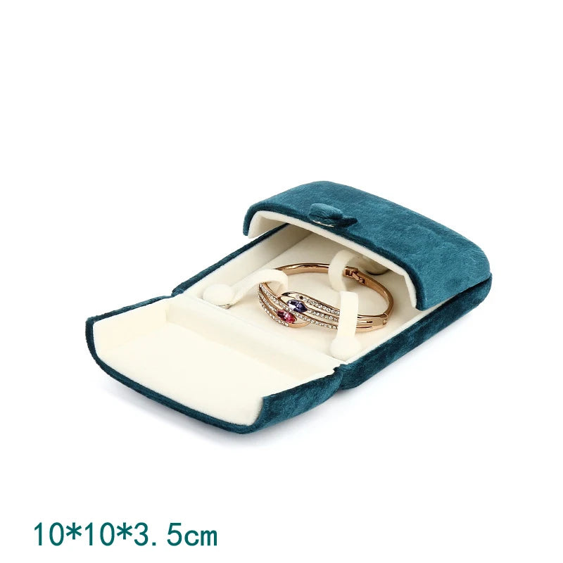 Double Open High Quality Super Soft Velvet Jewelry Box Jewelry Storage Box Necklace Ring Bracelet Gift Box