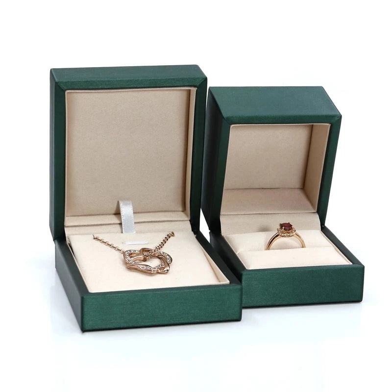 Gift Box High-quality Light PU Leather Ring Pendant Bracelet Necklace Boxes Jewelllry Packaging Display