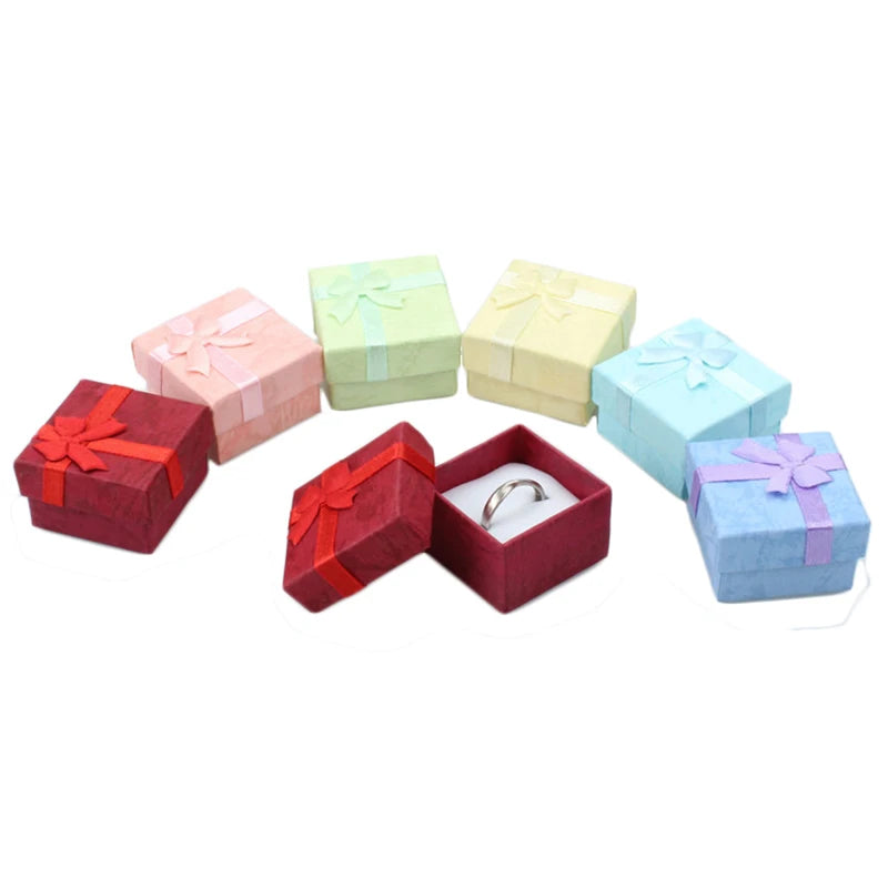 Ring Gift Box Jewelry Display Container Trinket Box Ear Studs Storage Holder Packaging Box Jewellery Organizer 24pcs/lot