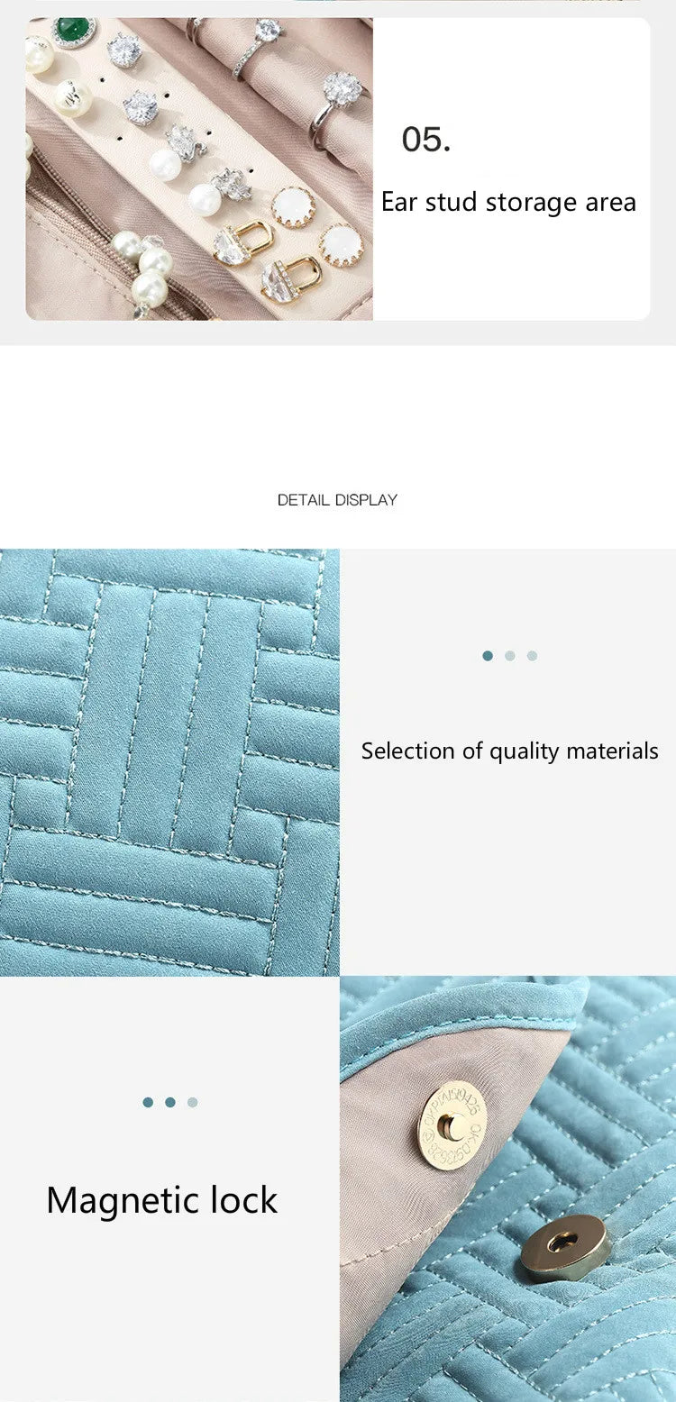 Jewelry Organizer Portable Travel Soft Case Large Capacity Accessories Organize Jewelry Bags and Packaging