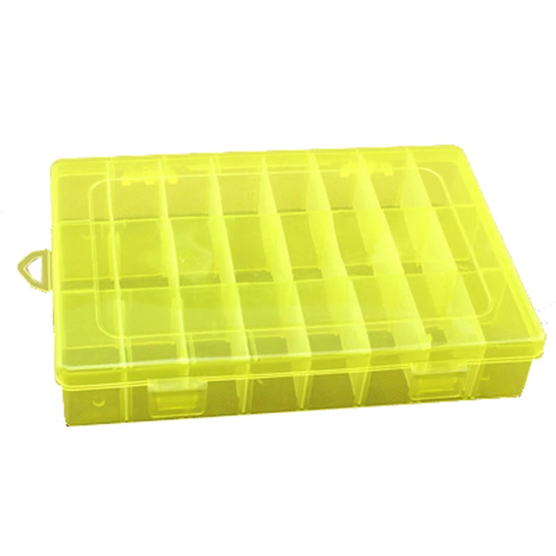 Jewelry Box Holder Adjustable 24 Grids Plastic Case Box Container Desk Small Storage Pills Ring Jewelry Earring Nail Art Tips