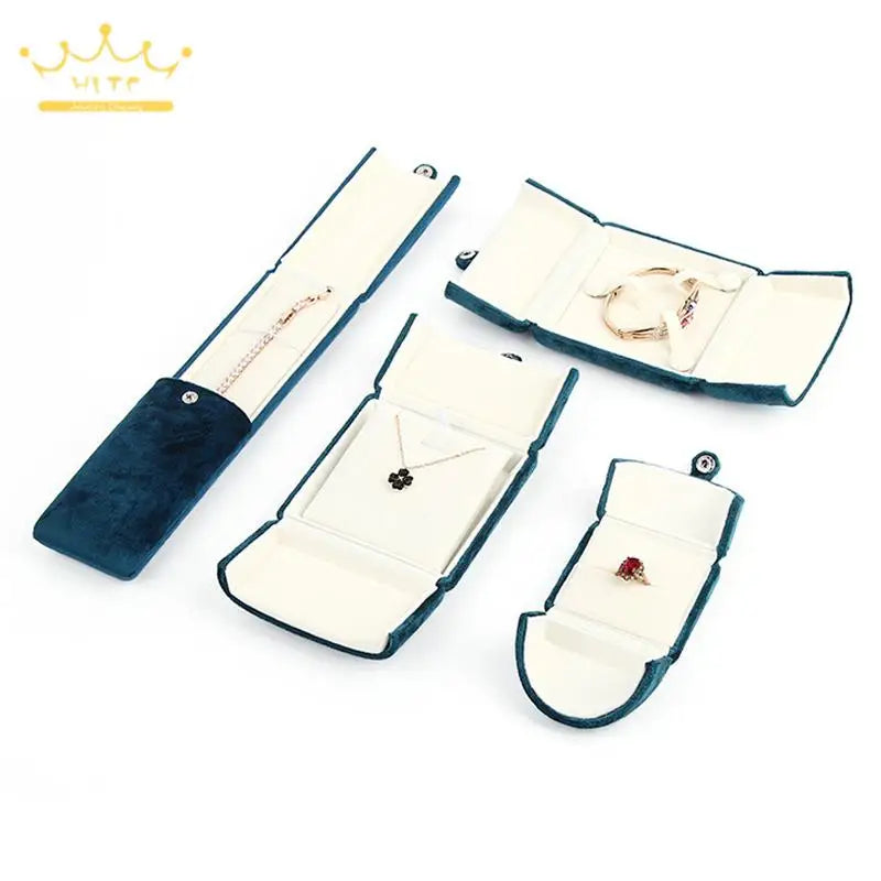 Double Open High Quality Super Soft Velvet Jewelry Box Jewelry Storage Box Necklace Ring Bracelet Gift Box