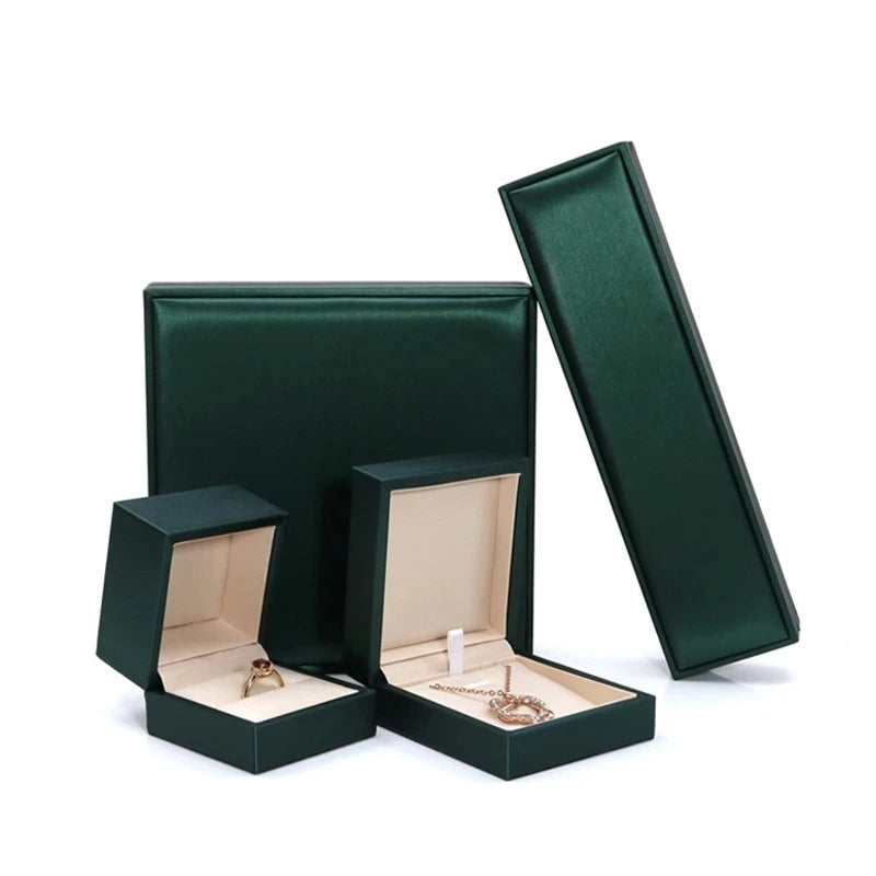 Gift Box High-quality Light PU Leather Ring Pendant Bracelet Necklace Boxes Jewelllry Packaging Display