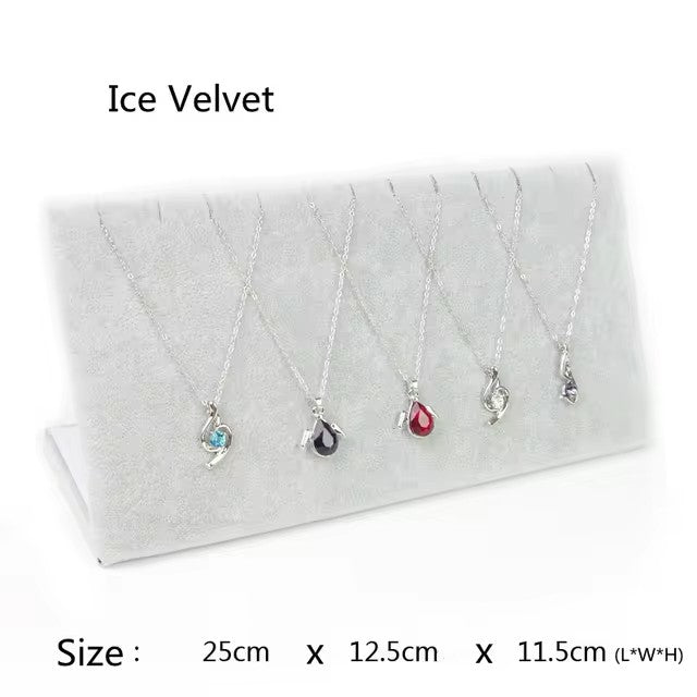 Premium Velvet L-Shapped Jewelry Display Stand Necklace Pendant Earrings Studs Earrings Organizer Rack for Retail Home Showcase