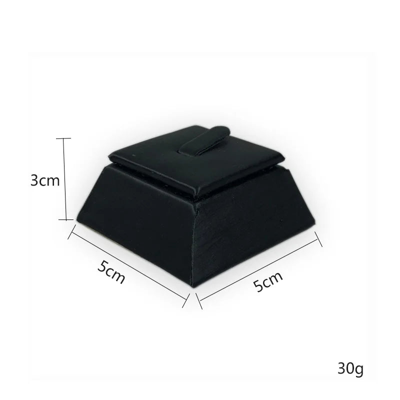 Faux PU Jewelry Counter Showcase Black Necklace Bracelet Organizer Holder Diamond Ring Earring Display Storage Stand