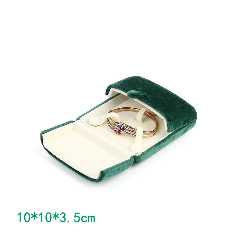 Double Open High Quality Super Soft Velvet Jewelry Box Jewelry Storage Box Necklace Ring Bracelet Gift Box