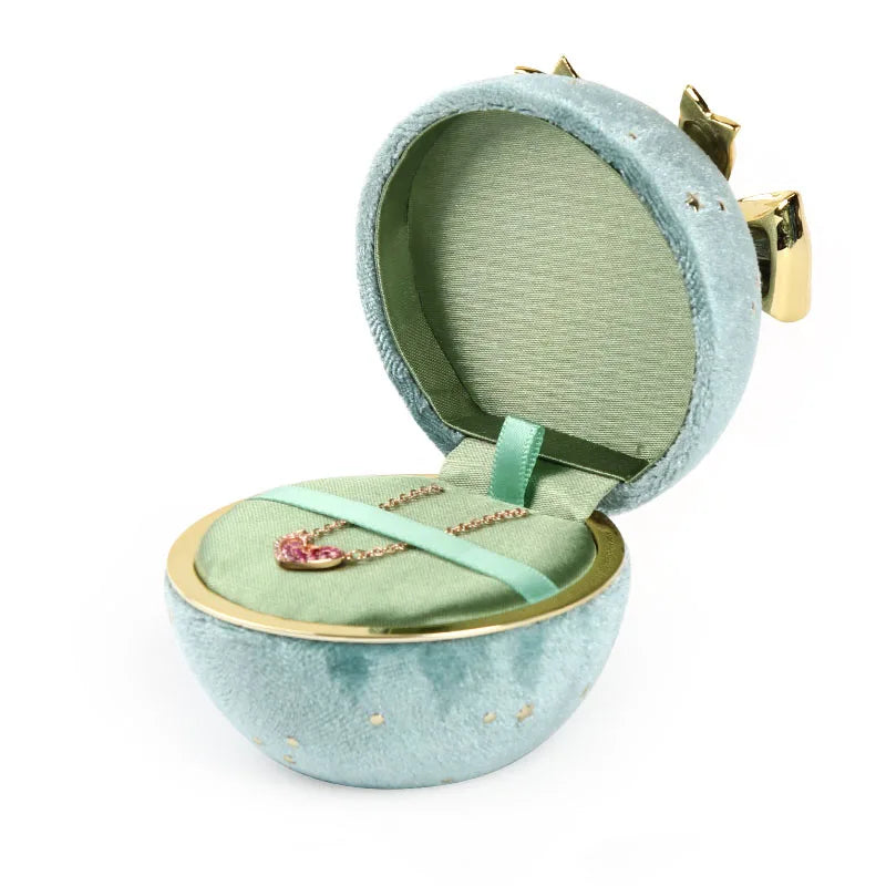 Latest product Round Jewelry Box Creative Velvet Bow Ring Box Jewelry Boxes jewelry Packaging For Ring Earring Pendant Organizer
