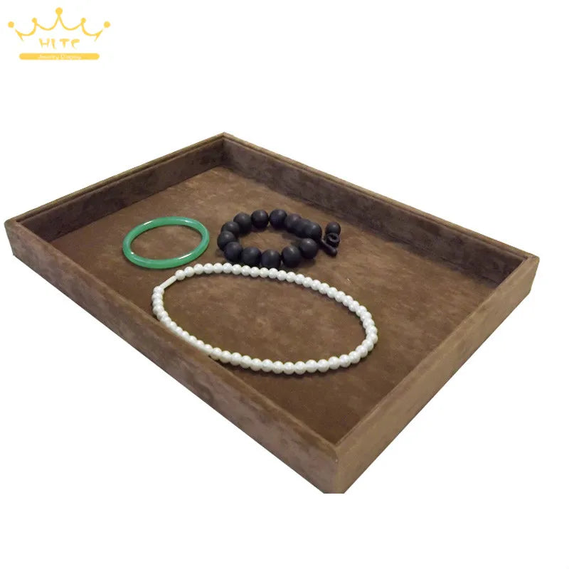 Stackable Jewelry Trays Bracelet Holder Inserts Velvet Catch All Jewelry Display Tray Necklace Watch Storage Case 35*24*3Cm