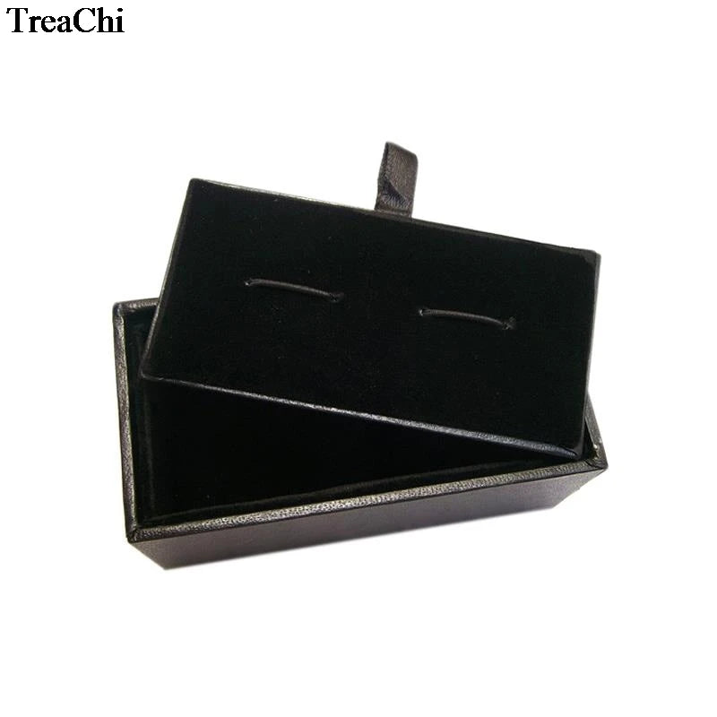 60Pcs Black Cufflinks Storage Casket Mens Cufflink Jewelry Organizer Case Cuff Links Display Package Gift Box Birthday Gift Case