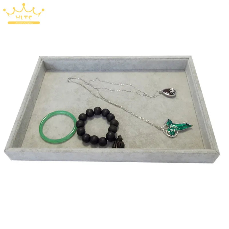 Stackable Jewelry Trays Bracelet Holder Inserts Velvet Catch All Jewelry Display Tray Necklace Watch Storage Case 35*24*3Cm