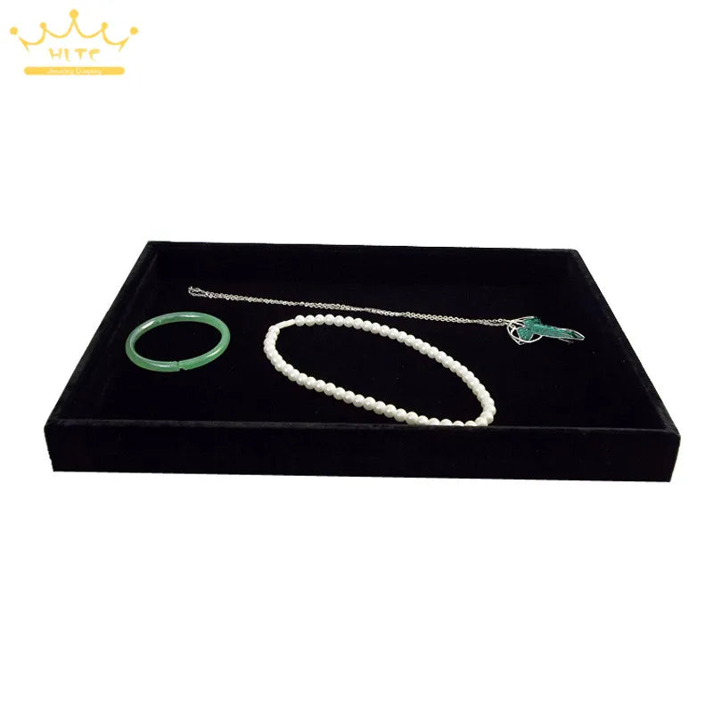 Stackable Jewelry Trays Bracelet Holder Inserts Velvet Catch All Jewelry Display Tray Necklace Watch Storage Case 35*24*3Cm