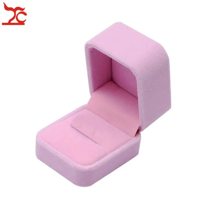 New Lovely Pink Velvet Jewelry Display Case Amazing Wedding Ring Earrings Necklace Bracelet Storage Organizer Gift Set Box