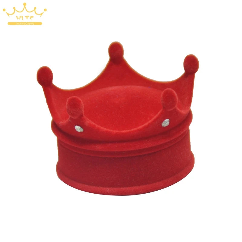 50pcs/lot Ring Display Crown Box Ear Stud Necklace Jewelry Case Container Wedding Velvet Ring Gift Case Earrings Storage