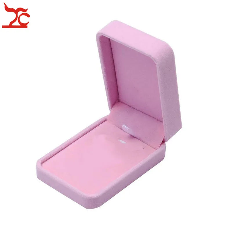 New Lovely Pink Velvet Jewelry Display Case Amazing Wedding Ring Earrings Necklace Bracelet Storage Organizer Gift Set Box