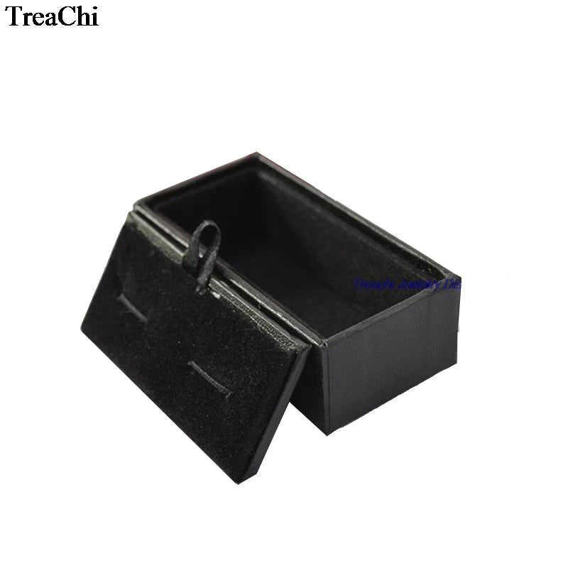 60Pcs Black Cufflinks Storage Casket Mens Cufflink Jewelry Organizer Case Cuff Links Display Package Gift Box Birthday Gift Case