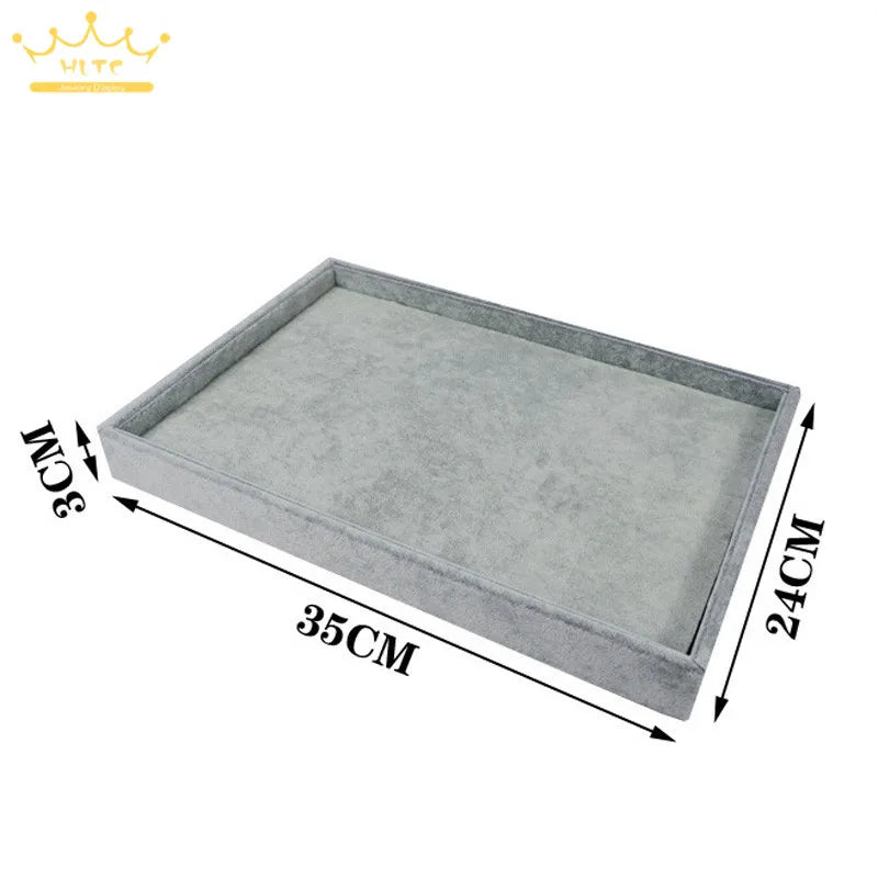 Stackable Jewelry Trays Bracelet Holder Inserts Velvet Catch All Jewelry Display Tray Necklace Watch Storage Case 35*24*3Cm