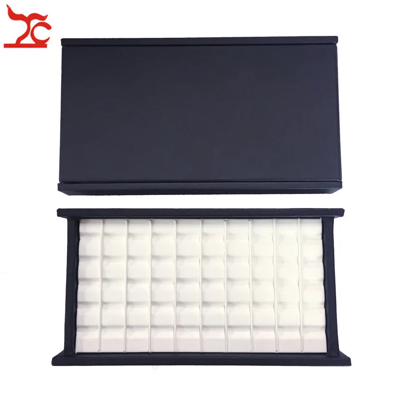 Mute Magnet Cover Superior Leather Diamond Display Box Mini Gemstone Storage Case Jewelry Holder Organizer Travel Tray Stone Box