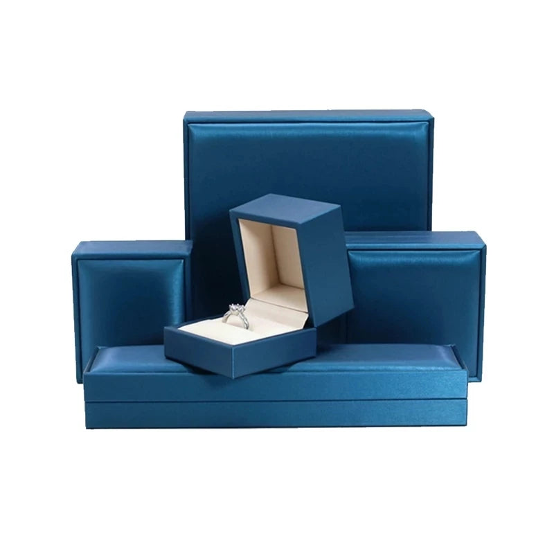 Gift Box High-quality Light PU Leather Ring Pendant Bracelet Necklace Boxes Jewelllry Packaging Display