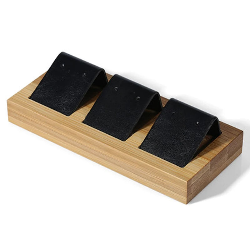 Bamboo Wood Earrings Display Bracket Jewelry Display Tray Earrings Display Shelf Jewelry Tray