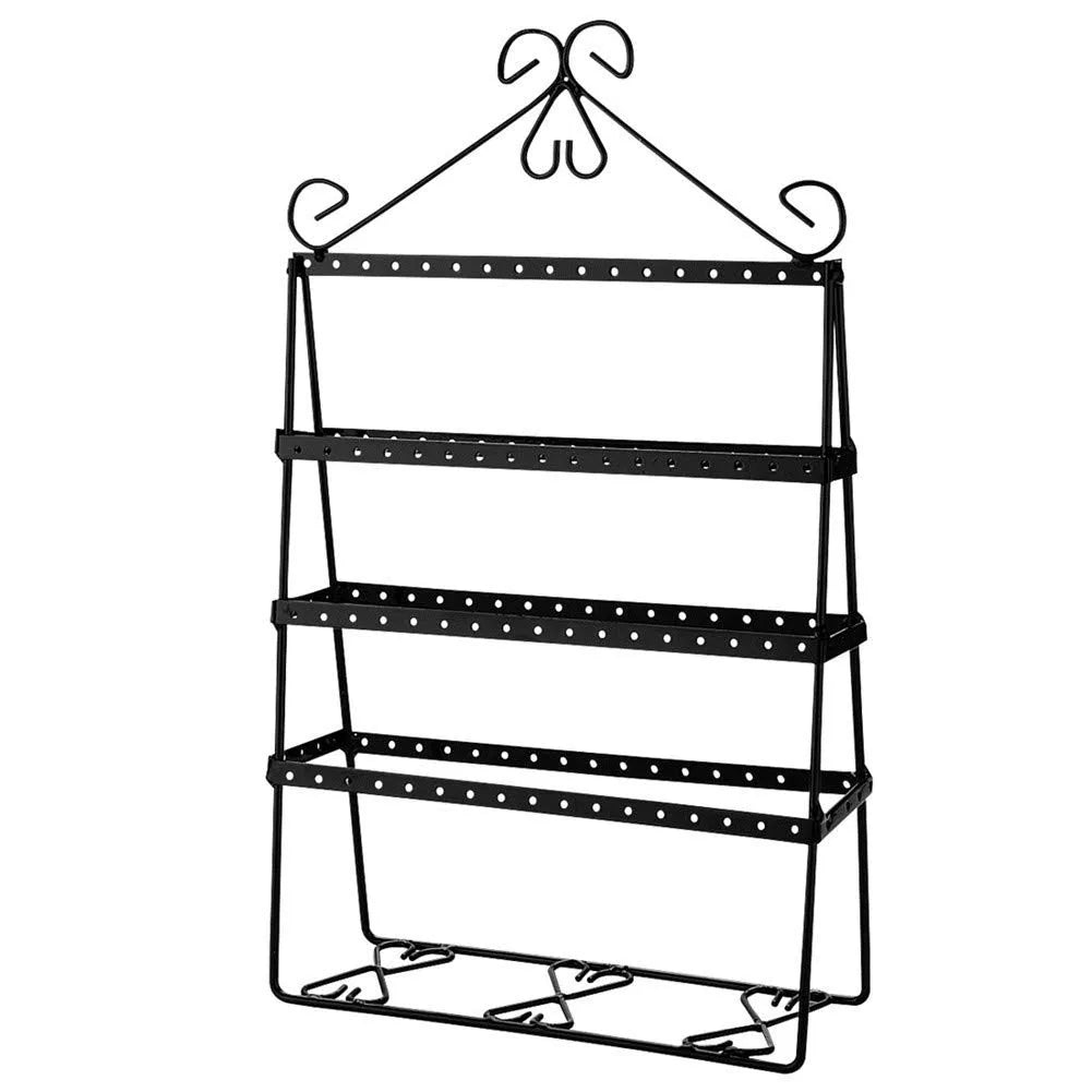 Capacity Metal 4 Layer 112 Holes Durable Double-side Earring Holder Stand Jewelry Display Stand Storage Rack Shelf Organizers
