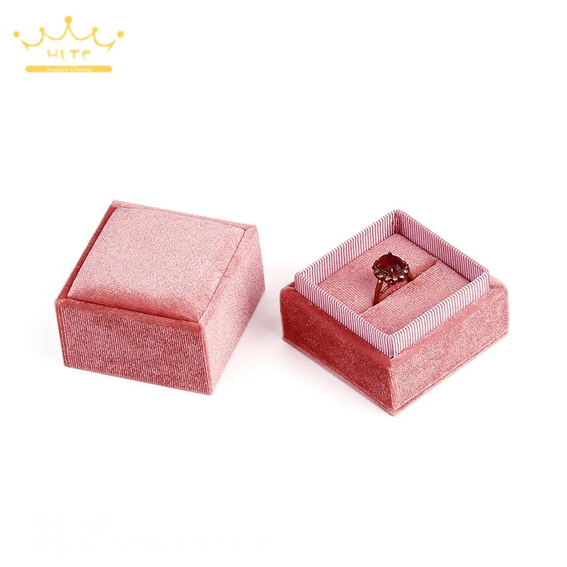 Corduroy Jewelry Box High Quality Creative Propose Ring Gift Box Necklaces Rings Pendant Packaging Box Velvet Container