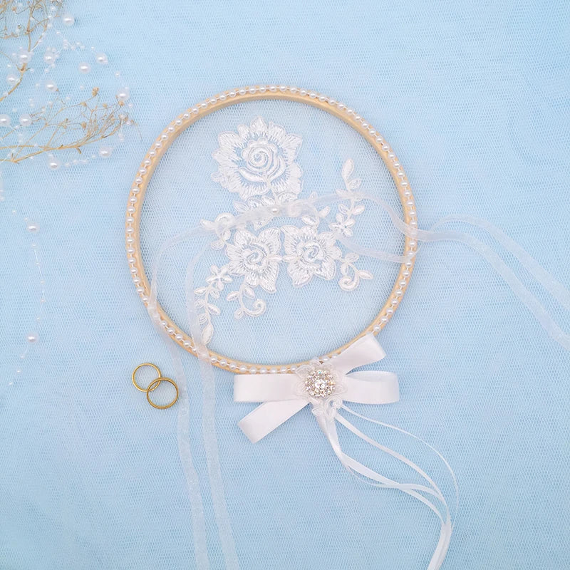 Lace Ring Box Bridal Ring Pillow Creative Wedding Ring Case Mori\'s Proposal Prop Display Stand Jewelry Holder
