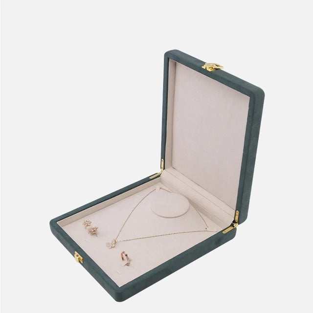 New High-End Large Boxes Pearl Necklace Earrings Set Jewelry Packaging Box Metal Lock Buckle Jewelry Organizer Gift Box 20*23Cm
