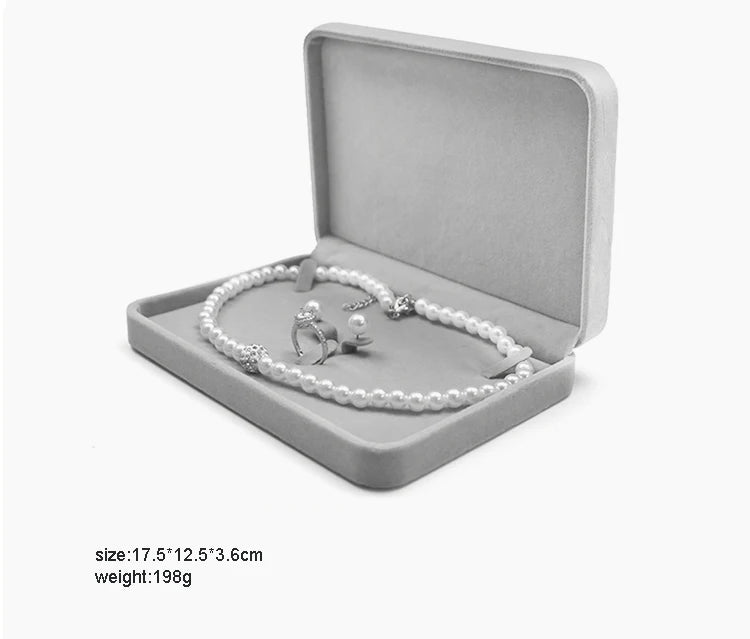 High Quality Velvet Jewelry Display Box Earring Ring Necklace Bracelet Organizer Gift Box Bracelet Joyero Package Showcase