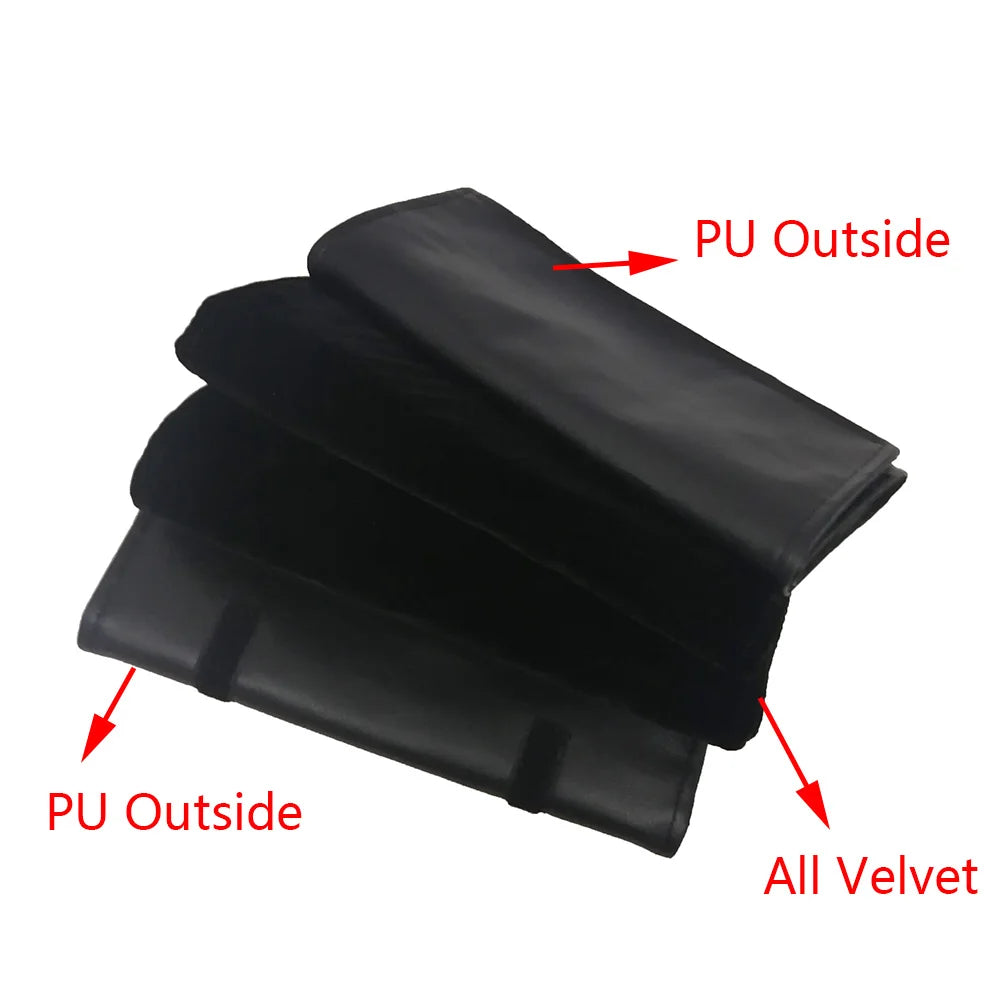Velvet /PU Jewelry Roll Bag Travel Jewelry Organizer Storage Case Pouch for Necklaces Rings Bracelets Portable Practical