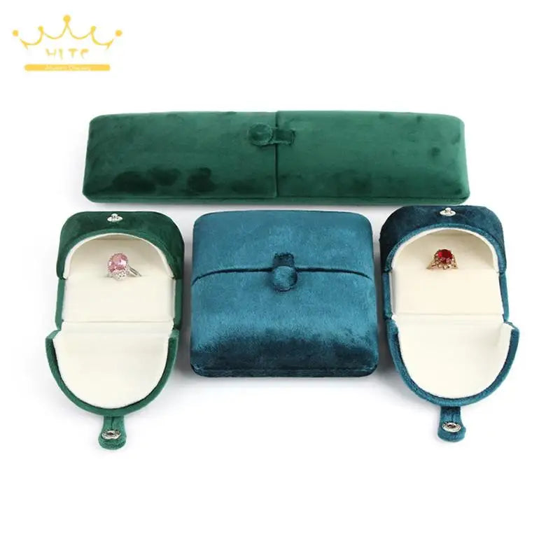 Double Open High Quality Super Soft Velvet Jewelry Box Jewelry Storage Box Necklace Ring Bracelet Gift Box
