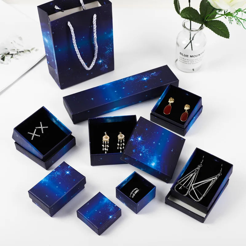 Blue Star Jewelry Packaging Box Ring Bracelet Gift Box Necklace Pendant Storage Jewelry Box
