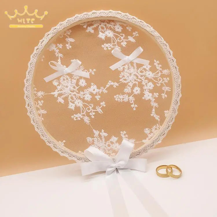 Lace Ring Box Bridal Ring Pillow Creative Wedding Ring Case Mori\'s Proposal Prop Display Stand Jewelry Holder