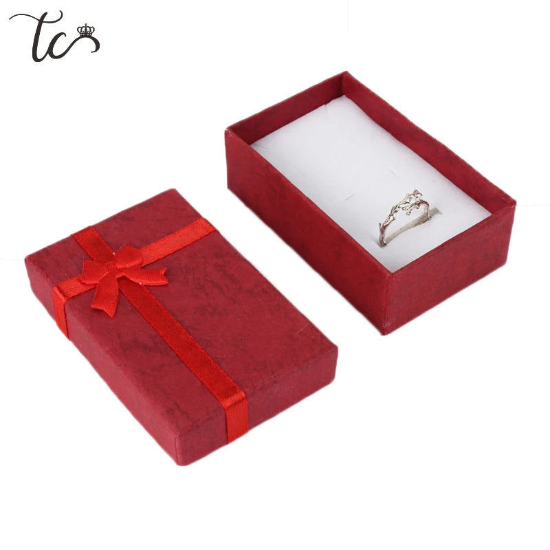 Paper Gift Boxes for Jewelry Packaging 5*8*2.5cm Ring Earrings Necklace Holder Display Wedding Gift 16pcs/Lot