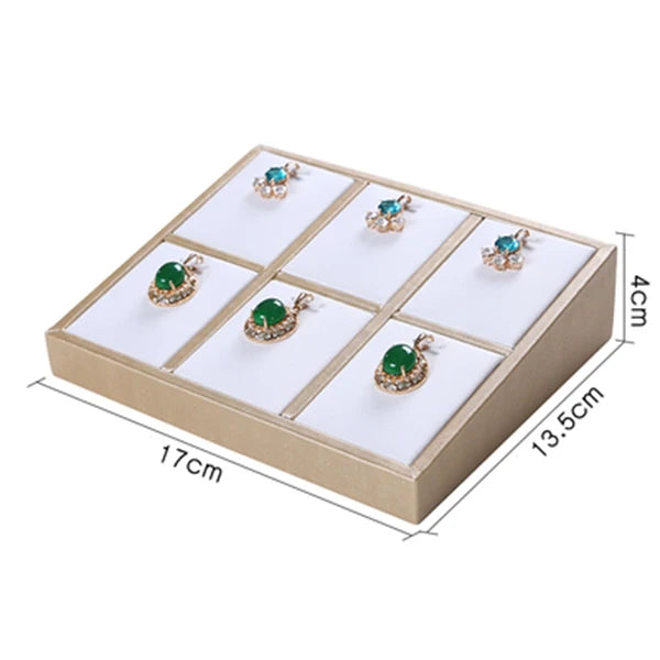 Jewelry Props Ring Necklace Display Tray Bracelet Earring Holder Exhibitor Jewelry Tray Bangle Rack Leather Jewelry Organizer