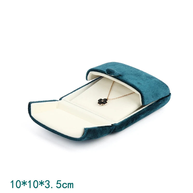 Double Open High Quality Super Soft Velvet Jewelry Box Jewelry Storage Box Necklace Ring Bracelet Gift Box