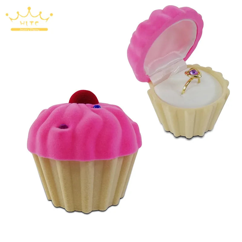 Lovely Ring Boxes Jewelry Organizer Earrings Rings Storage Case Creative Velvet Small Gift Box Mini Container