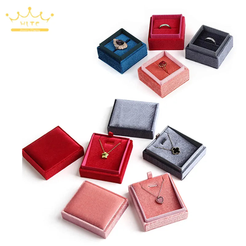 Corduroy Jewelry Box High Quality Creative Propose Ring Gift Box Necklaces Rings Pendant Packaging Box Velvet Container