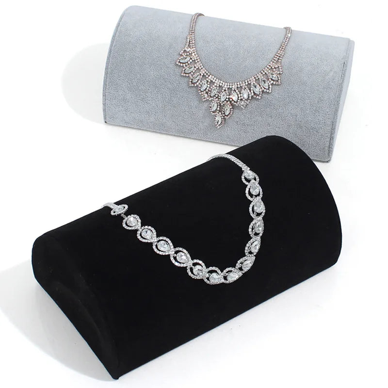 New Arched Velvet Fabric Mannequin Necklace Jewelry Pendant Display Bracelet Stand Showcase Counter Decorate Organizer