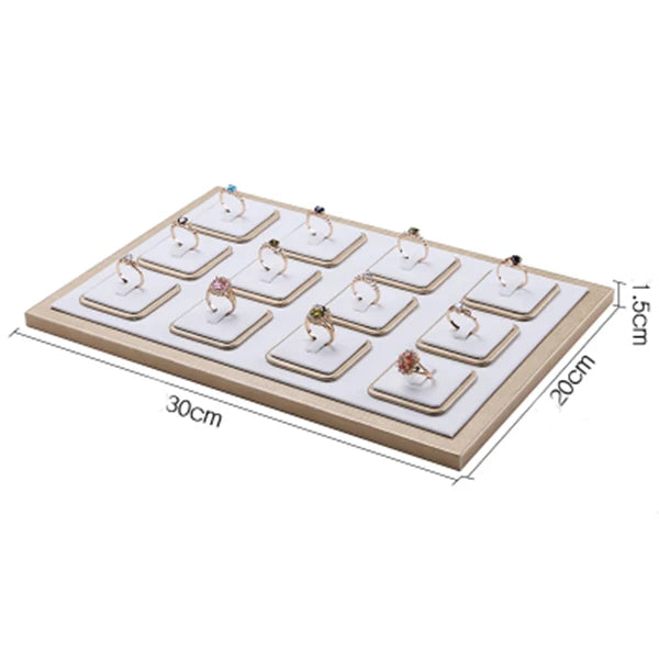 Jewelry Props Ring Necklace Display Tray Bracelet Earring Holder Exhibitor Jewelry Tray Bangle Rack Leather Jewelry Organizer
