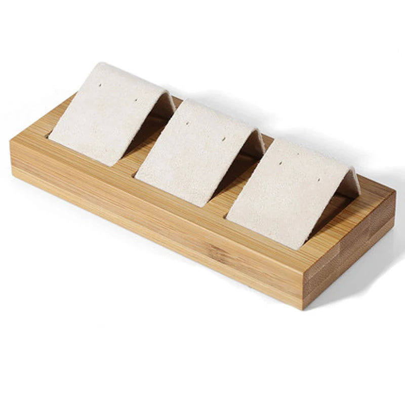 Bamboo Wood Earrings Display Bracket Jewelry Display Tray Earrings Display Shelf Jewelry Tray