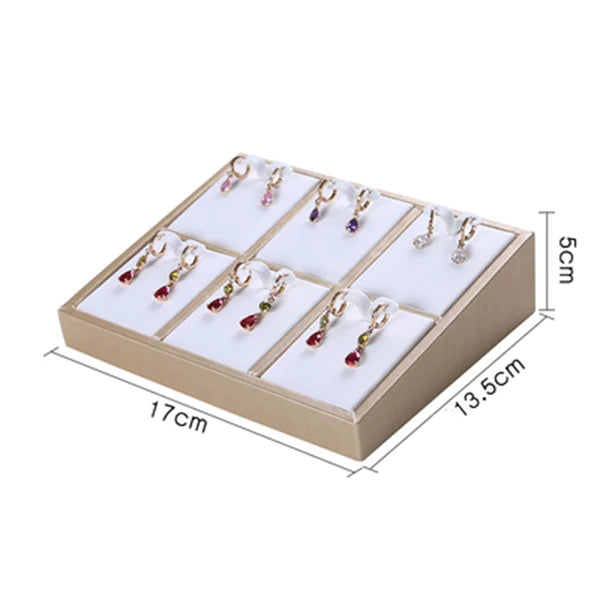 Jewelry Props Ring Necklace Display Tray Bracelet Earring Holder Exhibitor Jewelry Tray Bangle Rack Leather Jewelry Organizer