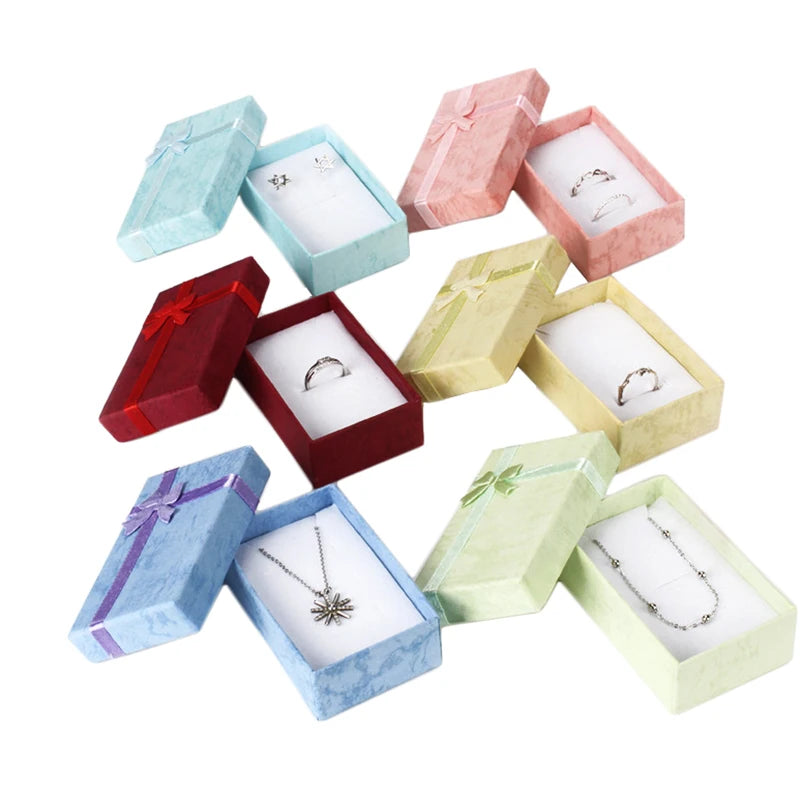 Paper Gift Boxes for Jewelry Packaging 5*8*2.5cm Ring Earrings Necklace Holder Display Wedding Gift 16pcs/Lot