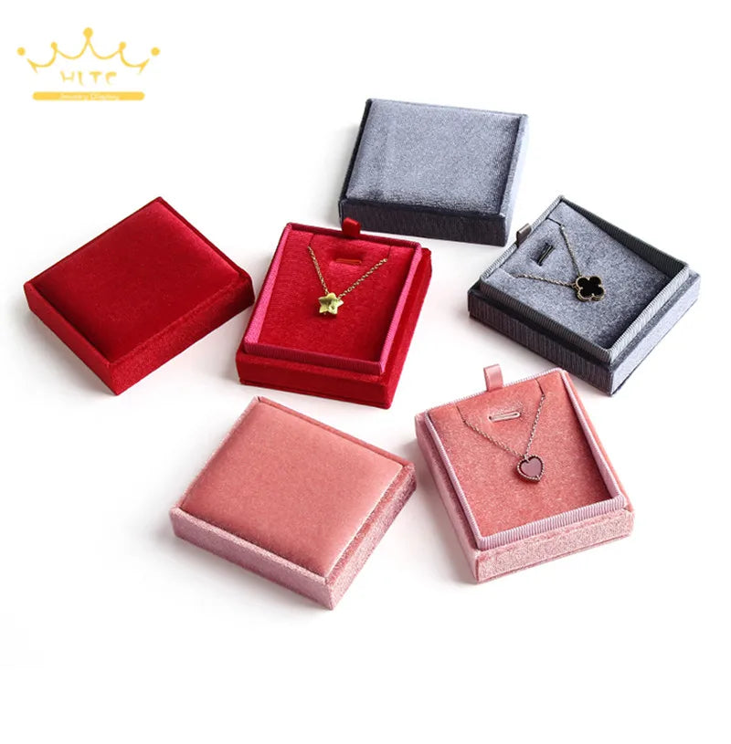 Corduroy Jewelry Box High Quality Creative Propose Ring Gift Box Necklaces Rings Pendant Packaging Box Velvet Container